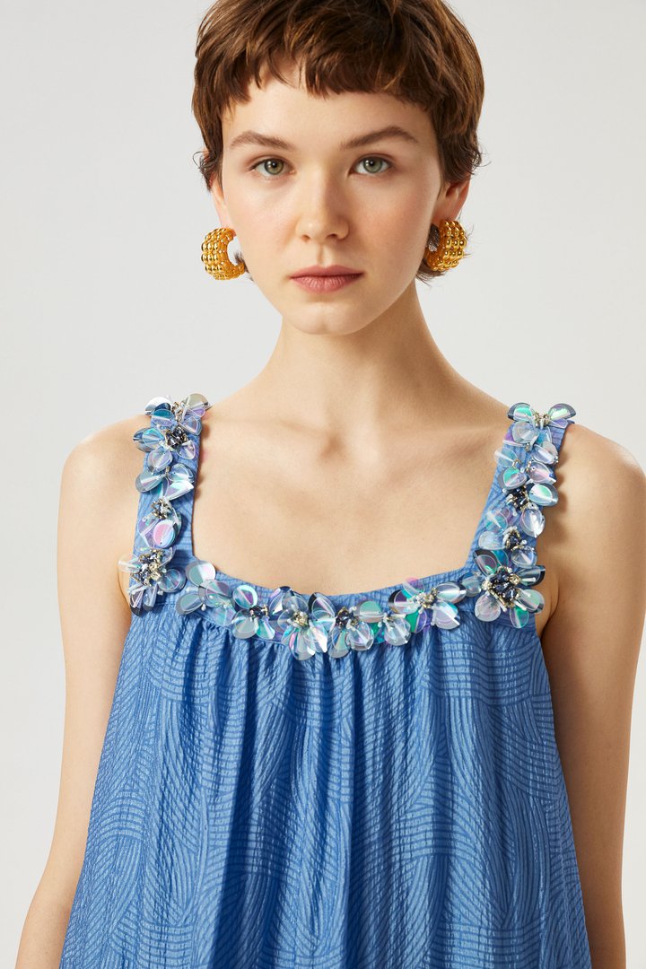 Kare Yaka Maxi Elbise