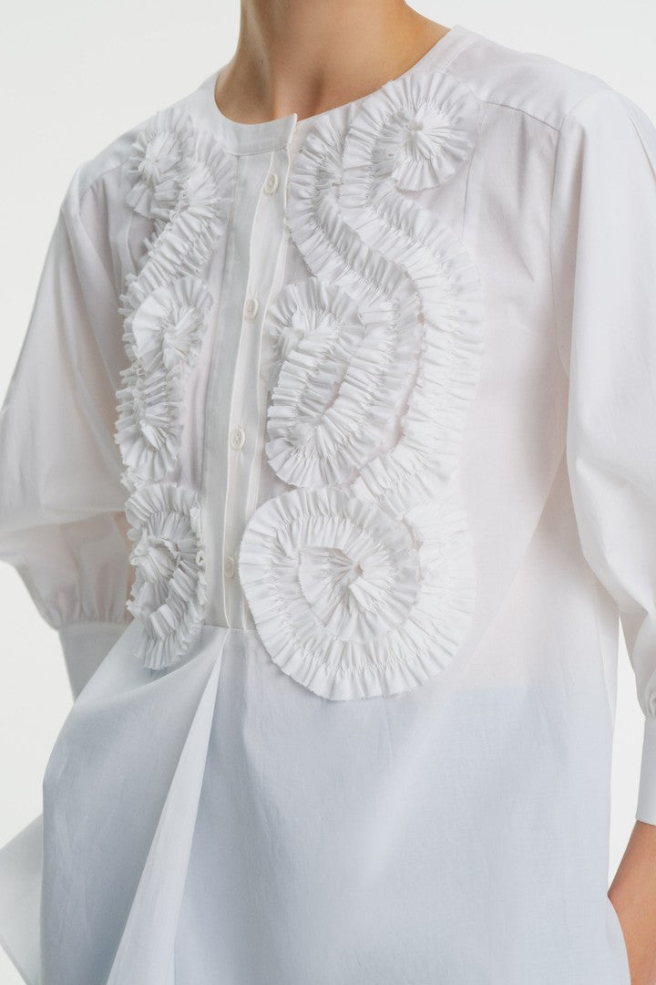 Truvakar Kol Fırfır Detaylı Poplin Gömlek