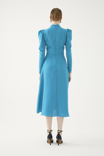 Karpuz Kol Midi Elbise