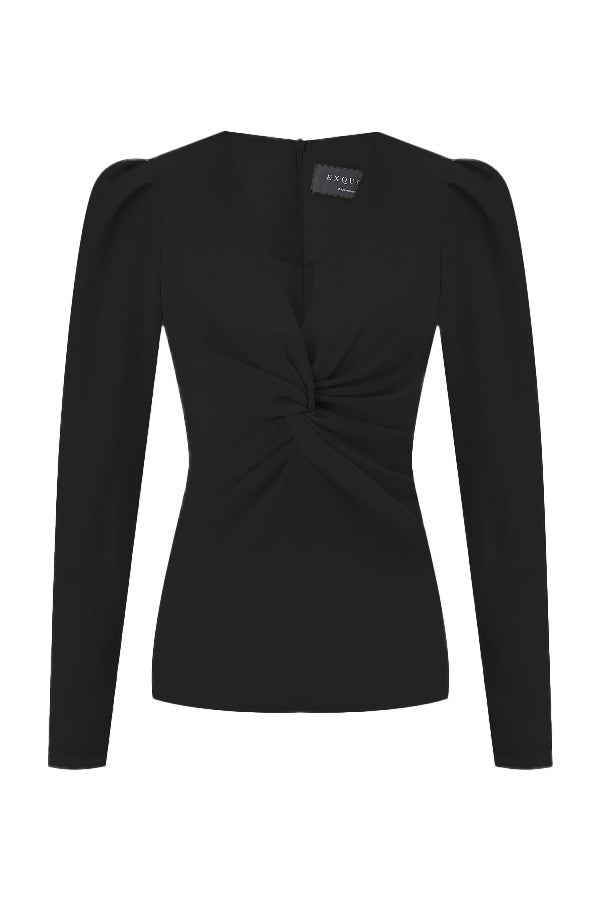 Uzun Kol Büzgülü Bluz