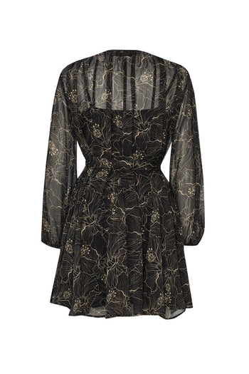 Şifon Kuşaklı Geniş Form Mini Elbise