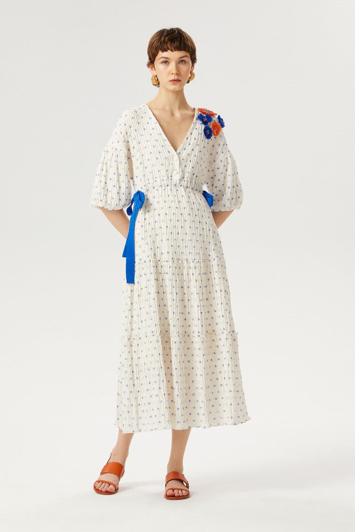 Balon Kol Midi Elbise