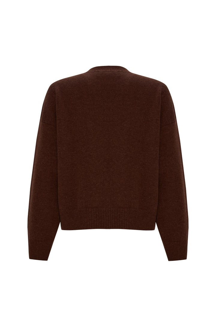 Bisiklet Yaka Kristal Taş El İşli Regular Yün Triko Kazak