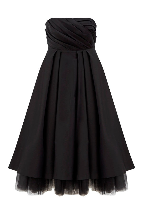 Straples Kabarık Maxi Elbise