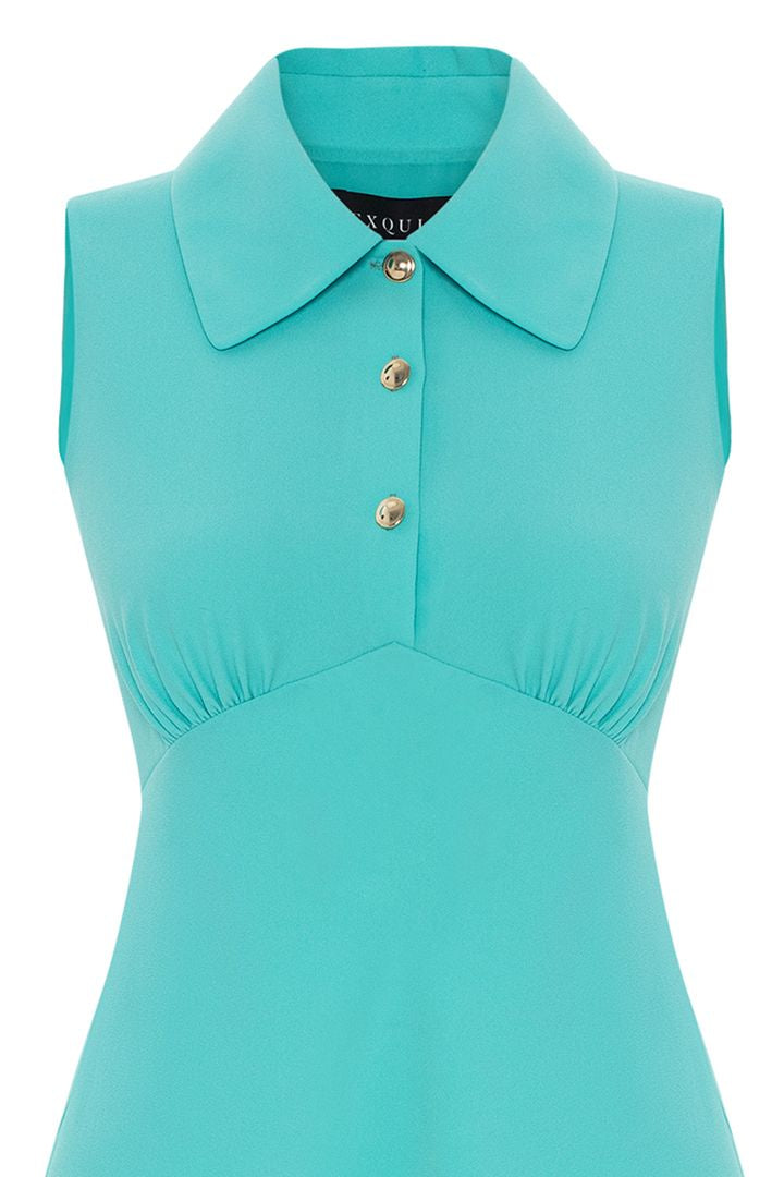 Yakalı ve Düğmeli Klasik Elbise Tasarımı