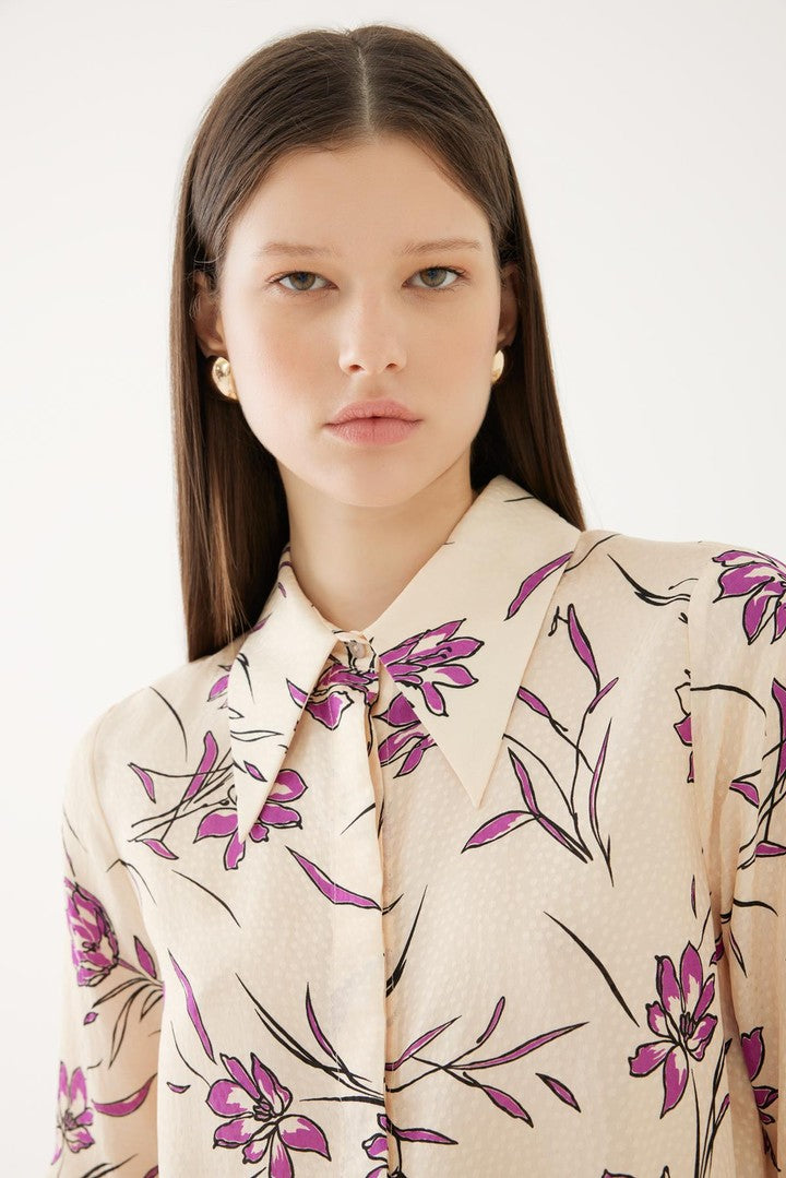 Çiçekli Uzun Gömlek