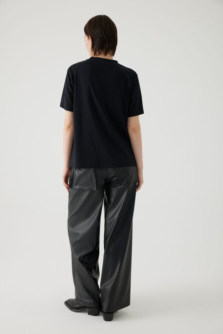 Kısa Kollu Parlak Taş Detaylı Siyah T-shirt