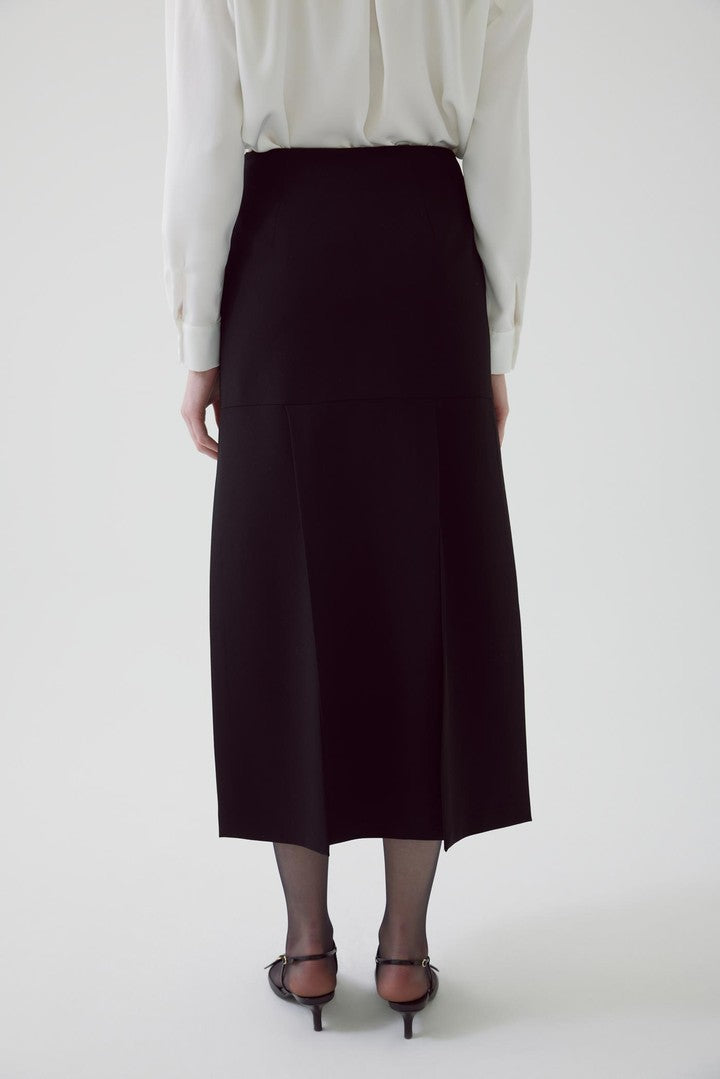 Yırtmaçlı Regular Siyah Etek