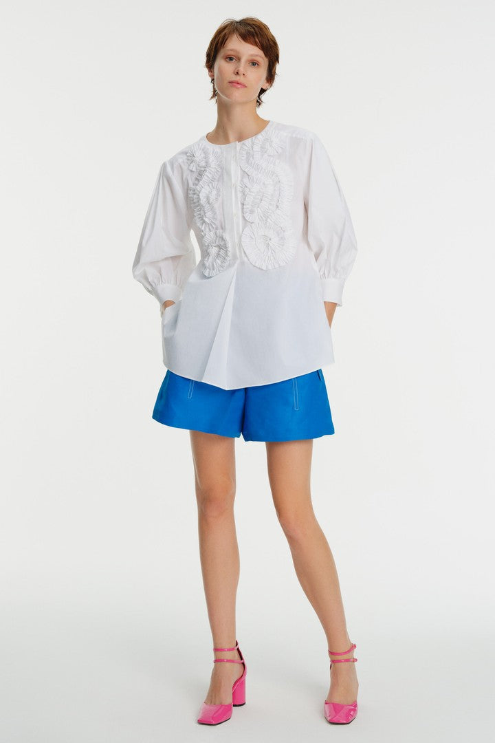 Truvakar Kol Fırfır Detaylı Poplin Gömlek