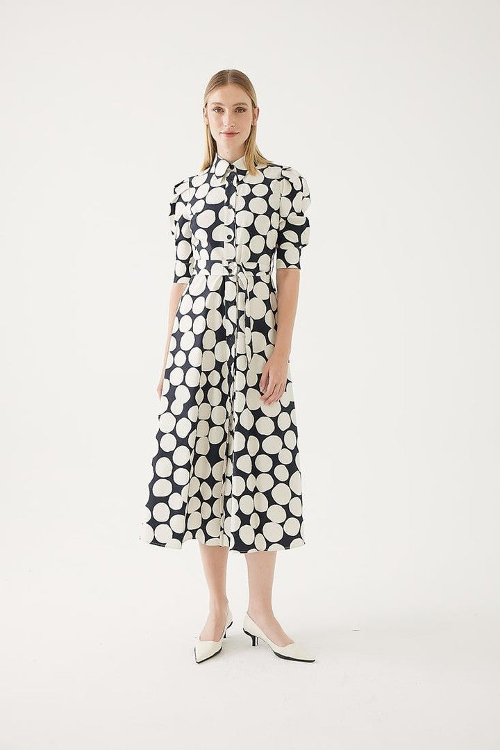 Puantiyeli Pamuk Elbise Modeli