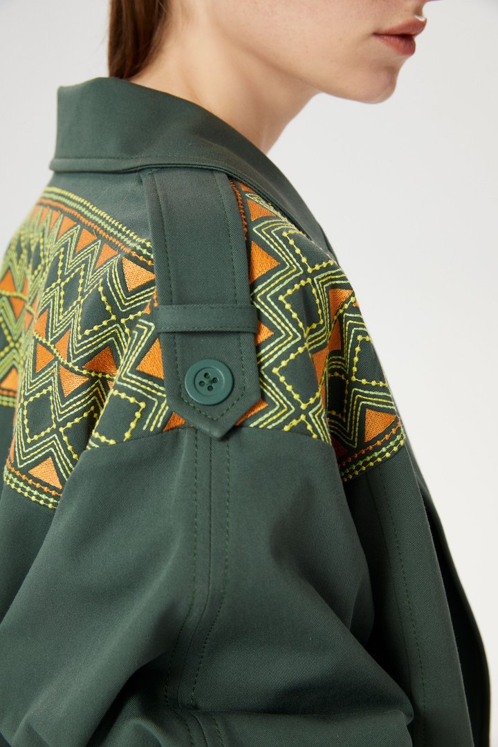 Erkek Yaka Nakışlı Ceket