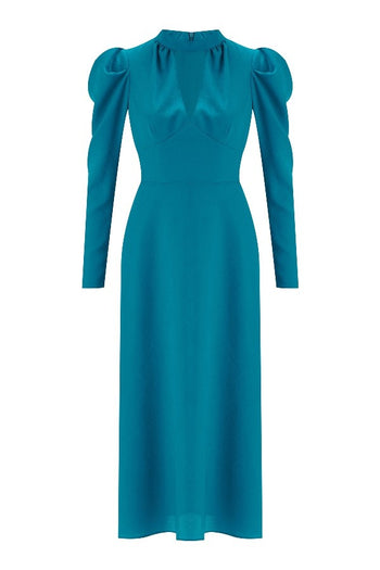 Karpuz Kol Midi Elbise