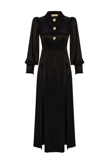 Yırtmaçlı Uzun Regular Elbise