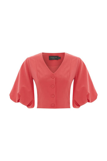 Slim Fit Yarım Kol Düğmeli Ceket