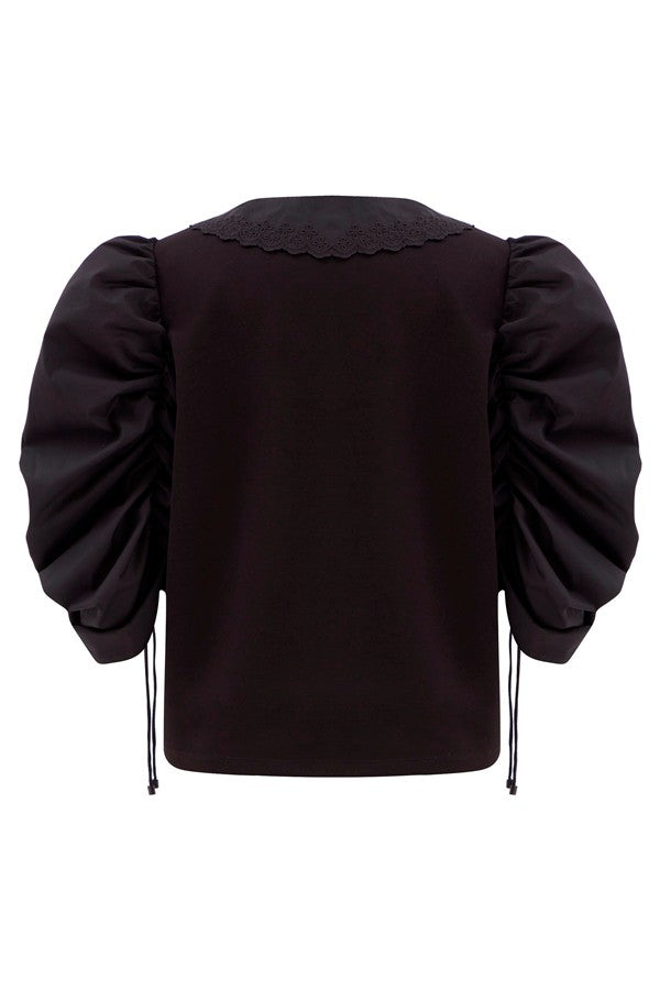 Bebe Yaka Balon Kol Sweatshırt