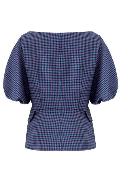 Kayık Yakalı Taşlı Düğme Detaylı Ceket