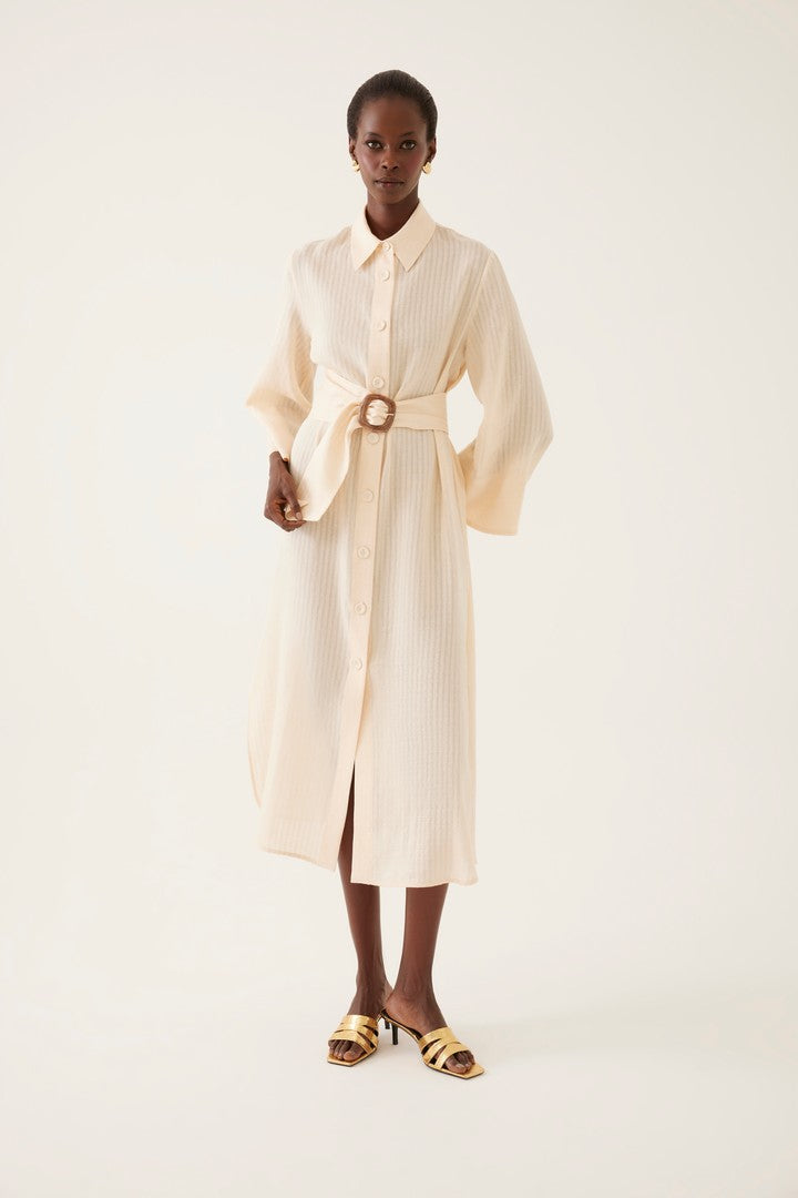 Yandan Yırtmaçlı Gömlek Elbise