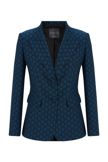 Slim Fit Desenli Ceket