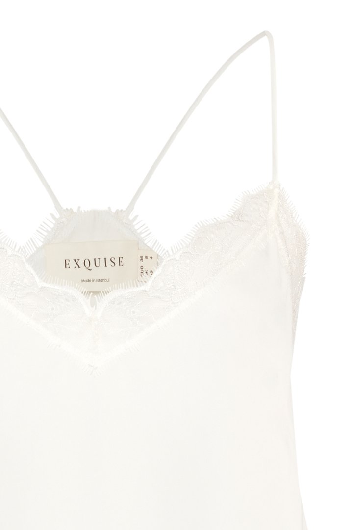 Askılı ve Dantelli Viskon Bluz Modeli