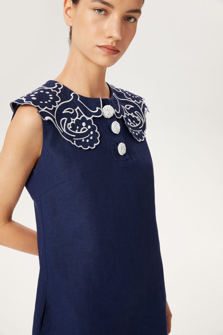 Nakışlı Mini Elbise