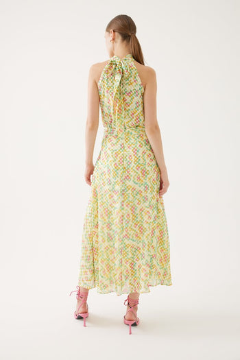 Astarlı ve Renkli Puantiyelerle Süslenmiş Etek