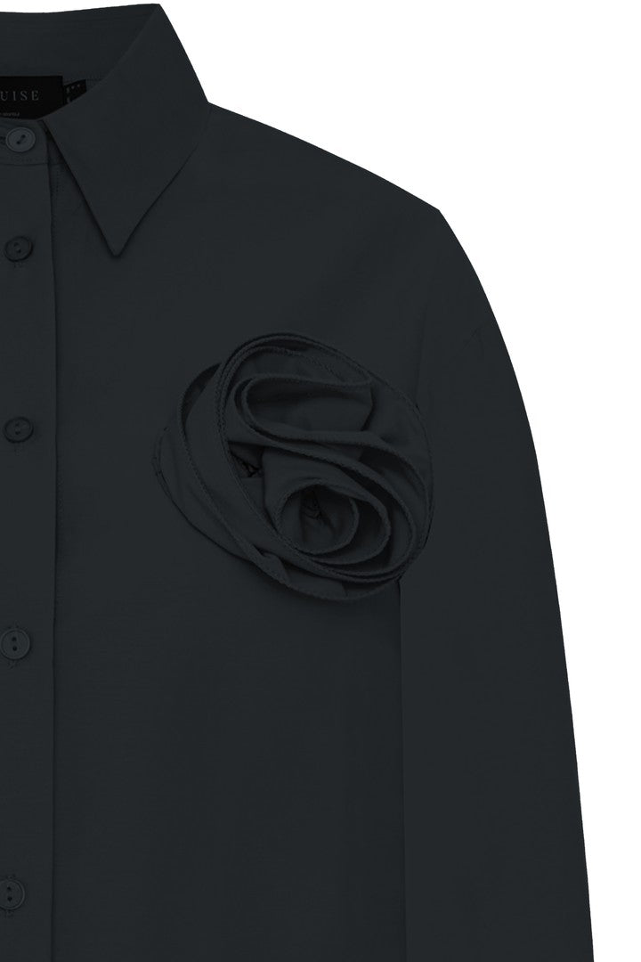 Tasarım Gül ve Kol Detaylı Regular Gömlek