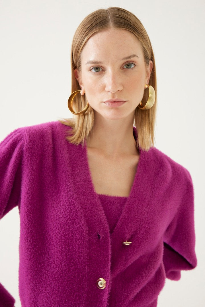 Balon Kol Triko Hırka