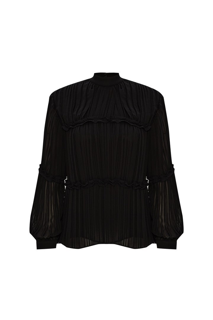 Pilise Detaylı Regular Bluz