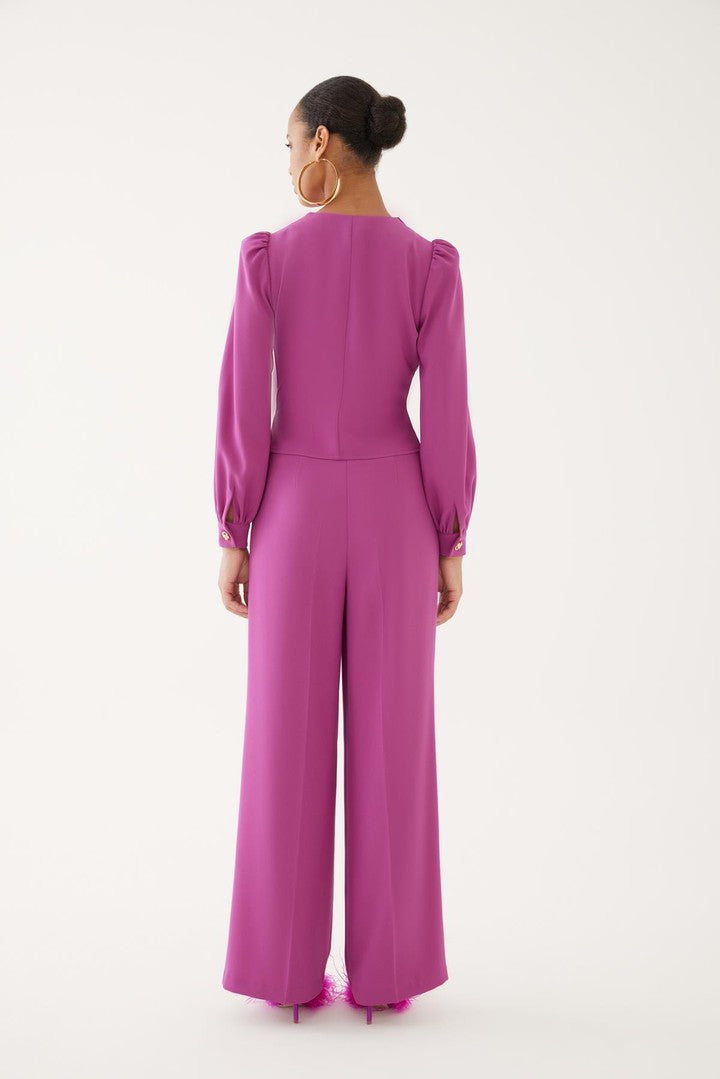 Büzgülü V Yaka Bluz