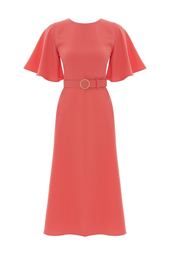 Sırt Detaylı Midi Elbise