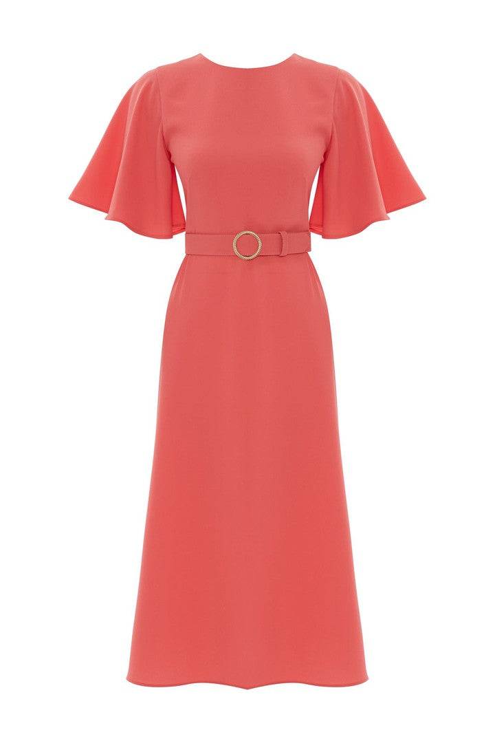 Sırt Detaylı Midi Elbise