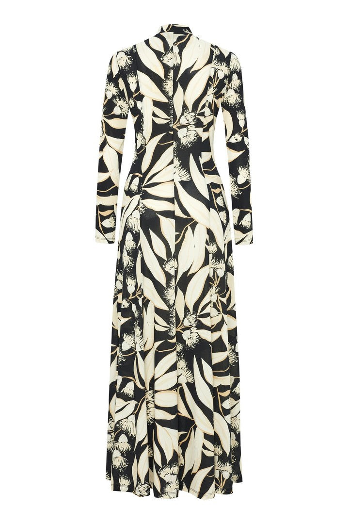 Çiçek Desenli Maxi Dik Yaka Regular Elbise