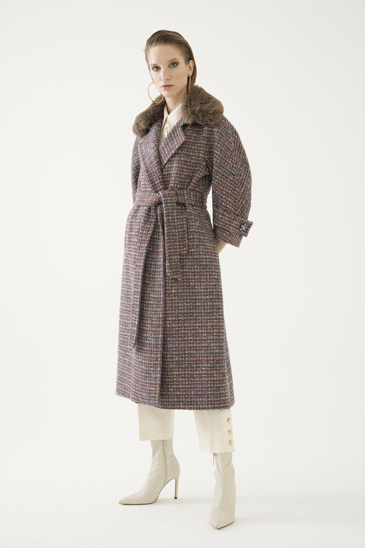 Desenli Kürklü Manto