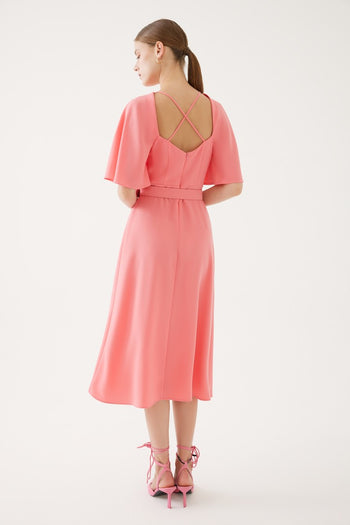 Sırt Detaylı Midi Elbise