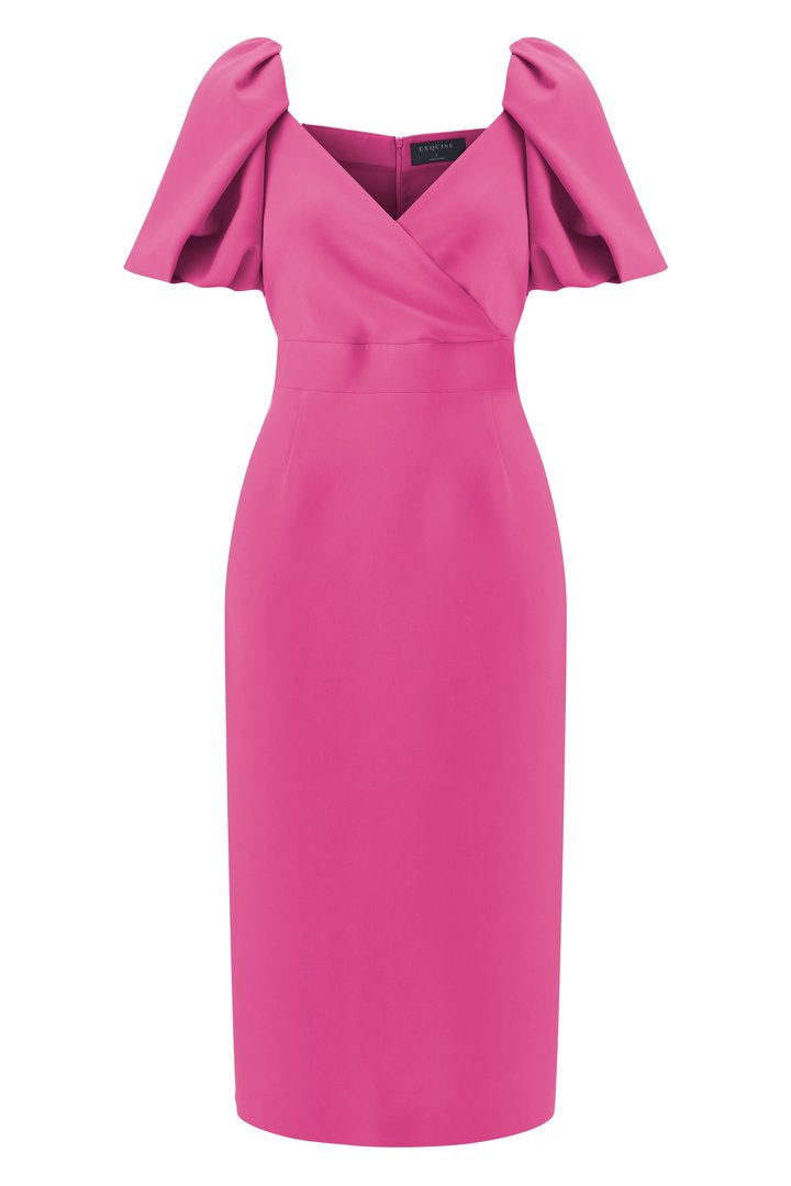 Midi Boy Kabarık Kol Elbise