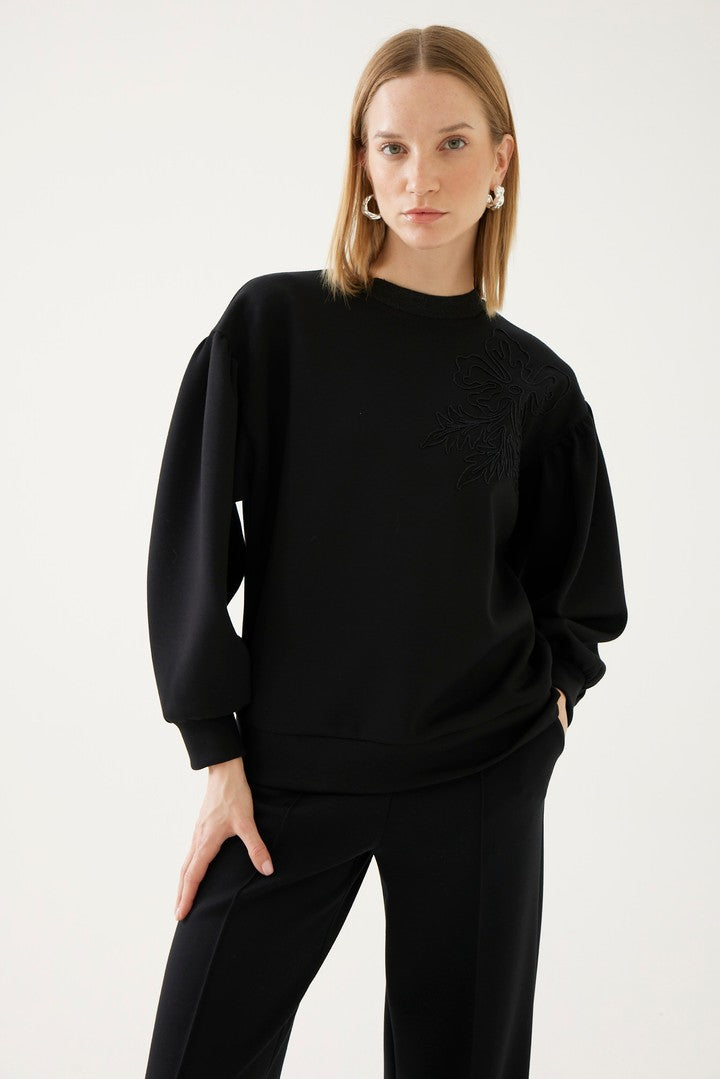 Bisiklet Yaka Oversize Sweatshirt