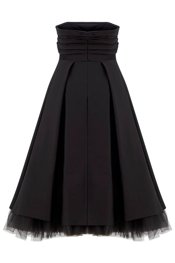 Straples Kabarık Maxi Elbise