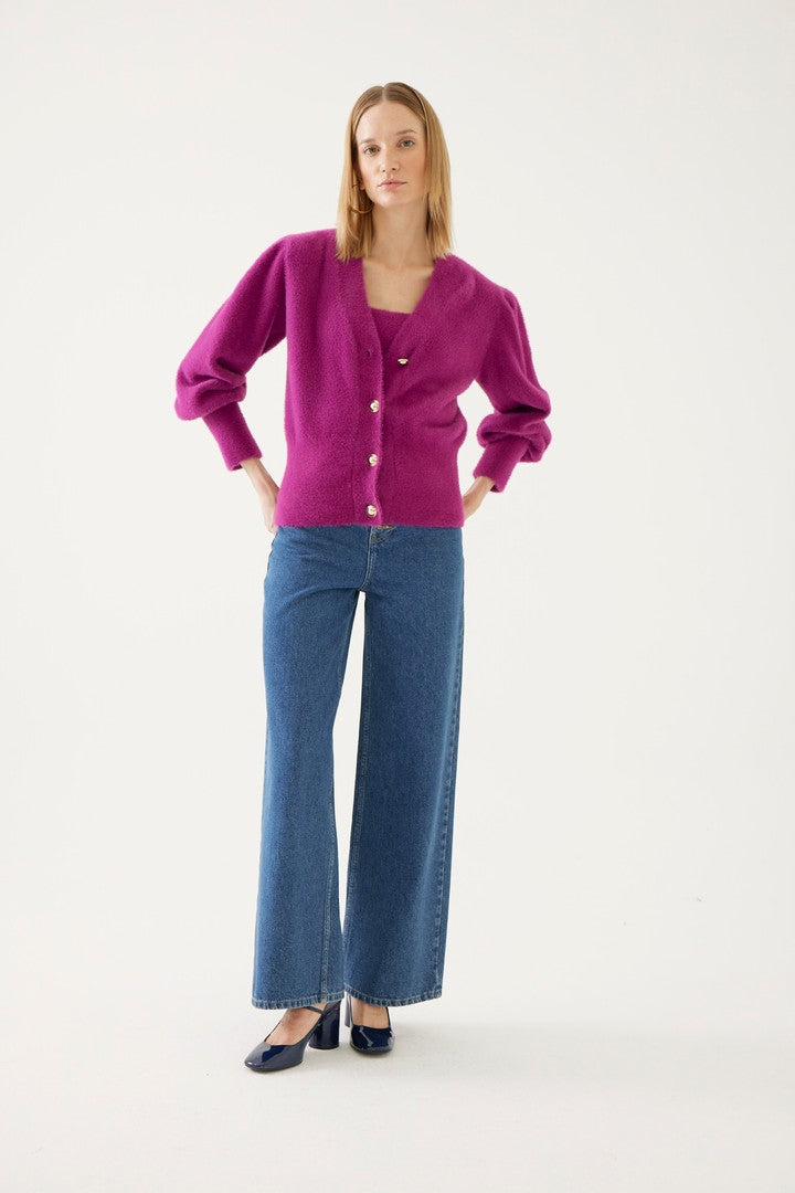 Balon Kol Triko Hırka