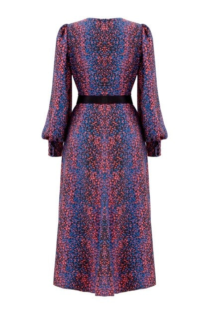 Bisiklet Yaka Kemerli Midi Elbise