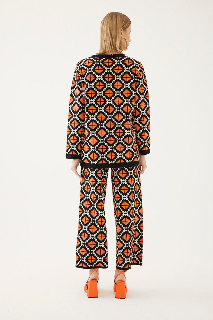 Desenli Triko Hırka