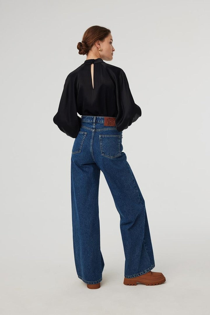İşleme Detaylı Denim Pantolon