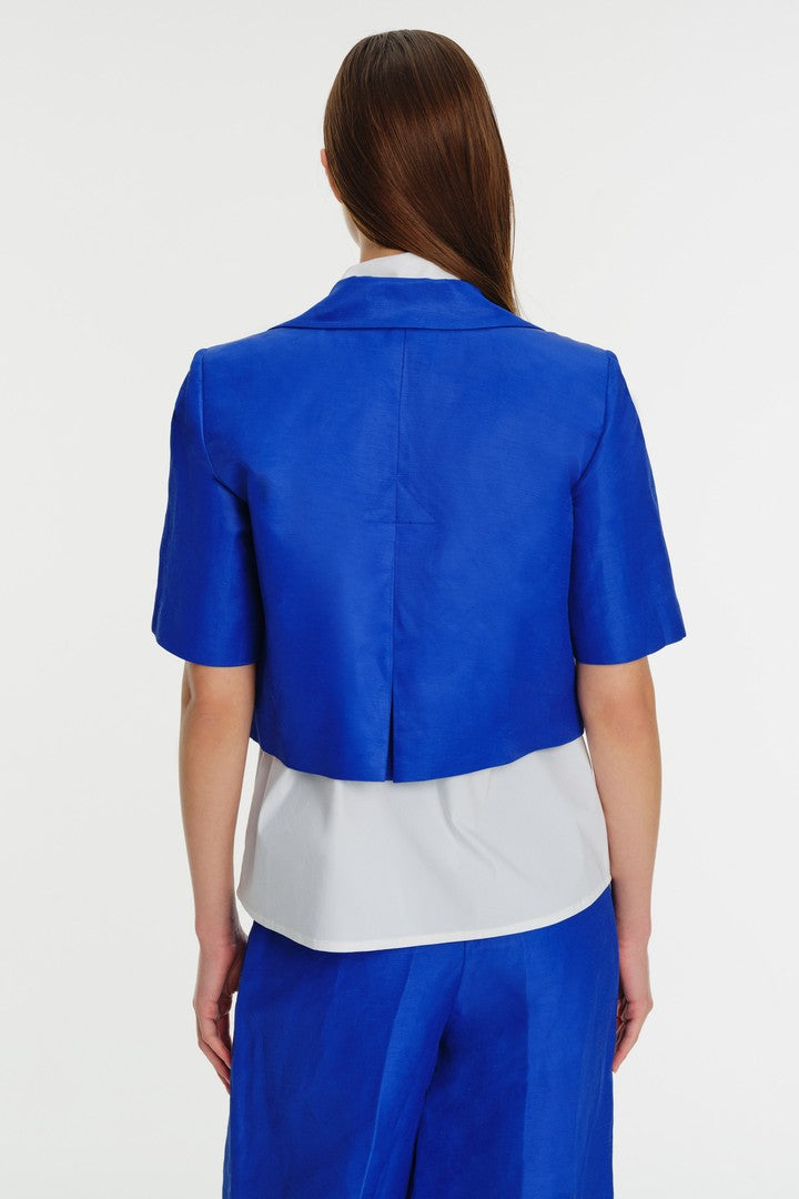 Kısa Kol Tek Düğme Kısa Ceket