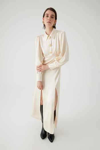 Yırtmaçlı Uzun Regular Elbise