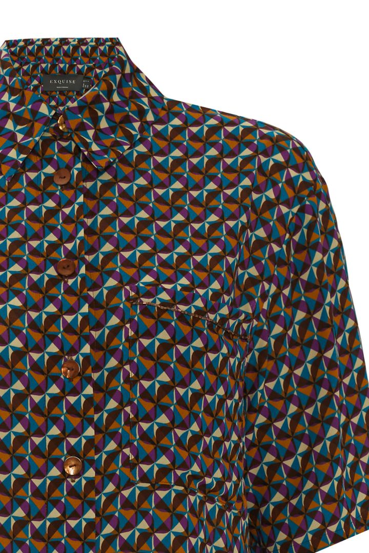 Desenli Kısa Kol Gömlek