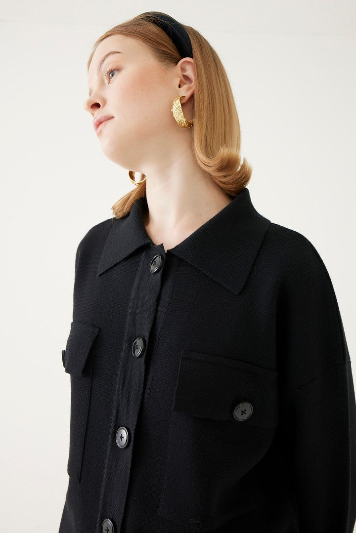 Yama Cepli Triko Hırka