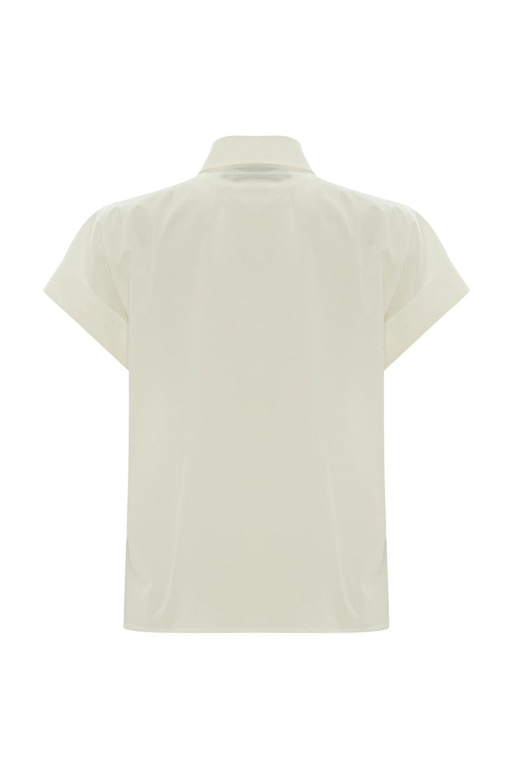 Ekru Çiçek İşlemeli Gömlek