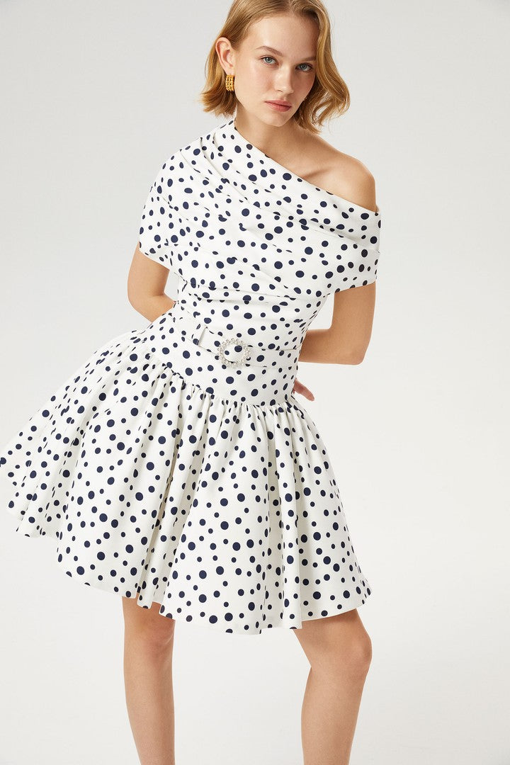 Tek Omuz Mini Elbise