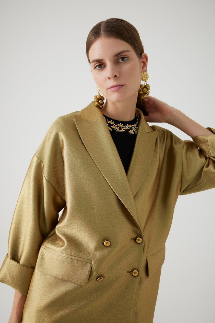 Kruvaze Oversize Gold Blazer