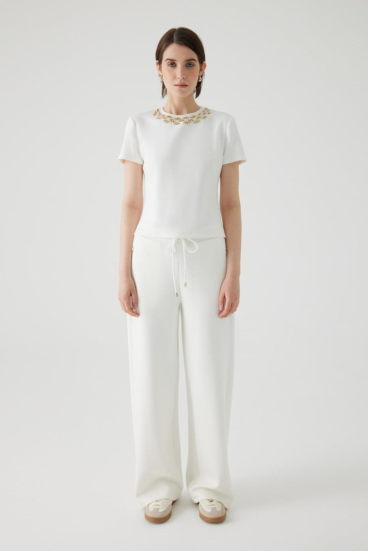 Beli Lastikli Regular Örme Pantolon