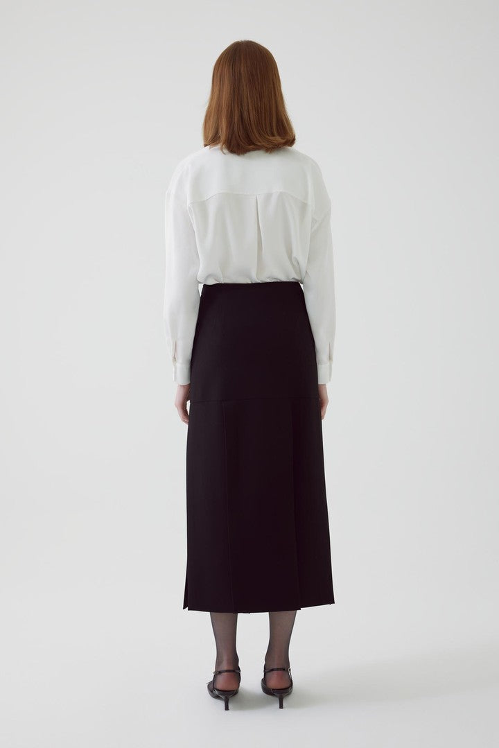 Yırtmaçlı Regular Siyah Etek